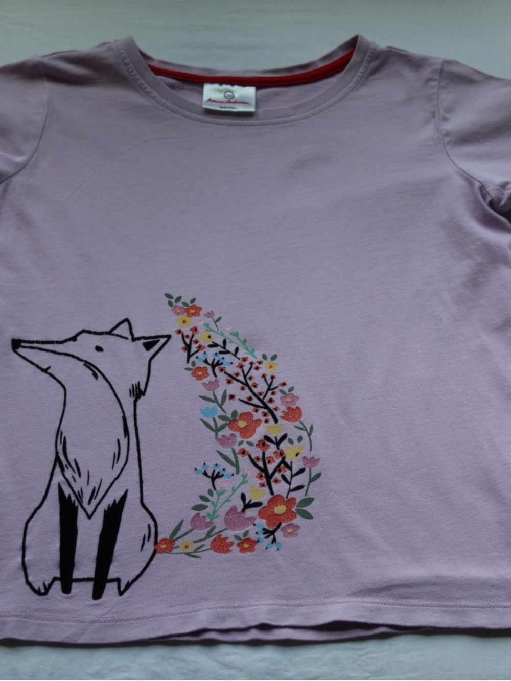 Hanna Andersson Lilac Fox Tee with Floral Tail